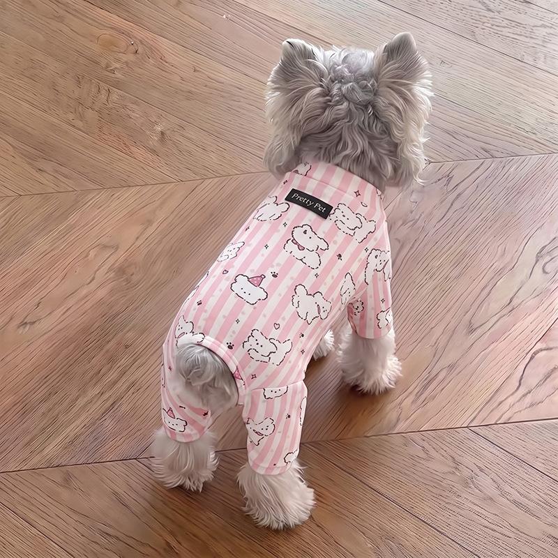 Dog German velvet warm four-legged clothes autumn and winter than bear teddy small dog cat pet bottoming shirt loungewear