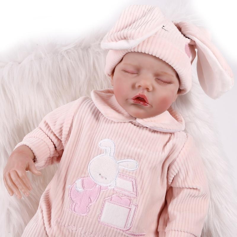 Life Like Twin Doll ClothBody Reborns Doll with Hand Painting Hair Soft Reborns Newborn Baby Doll Kids Sleep Toy 15.7''
