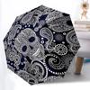 1pc Skull Paisley Automatic Folding Umbrella with 8-Rib Windproof Design, Portable Foldable Sunshade Umbrella For Halloween, Christmas Gifts