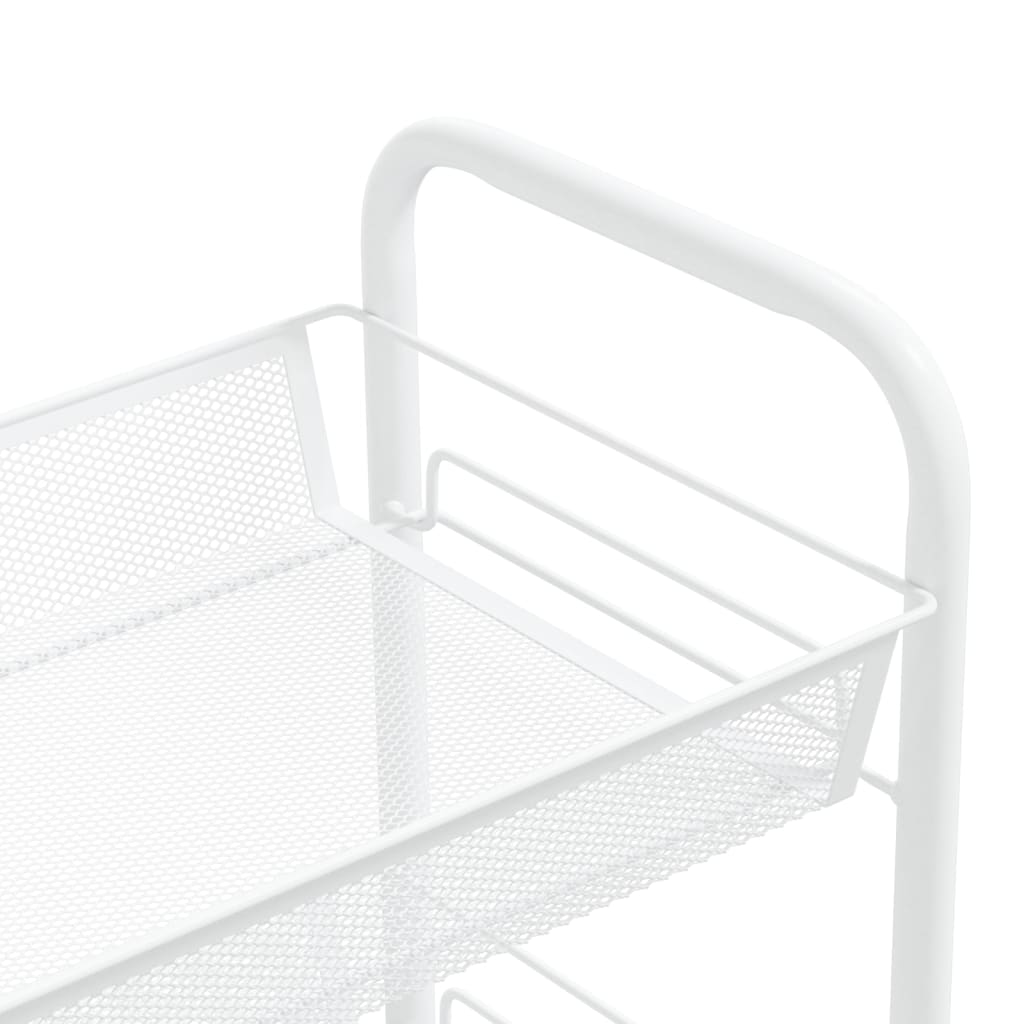 Kitchen Trolley 3 Tier White 46 x 26 x 64 cm Iron