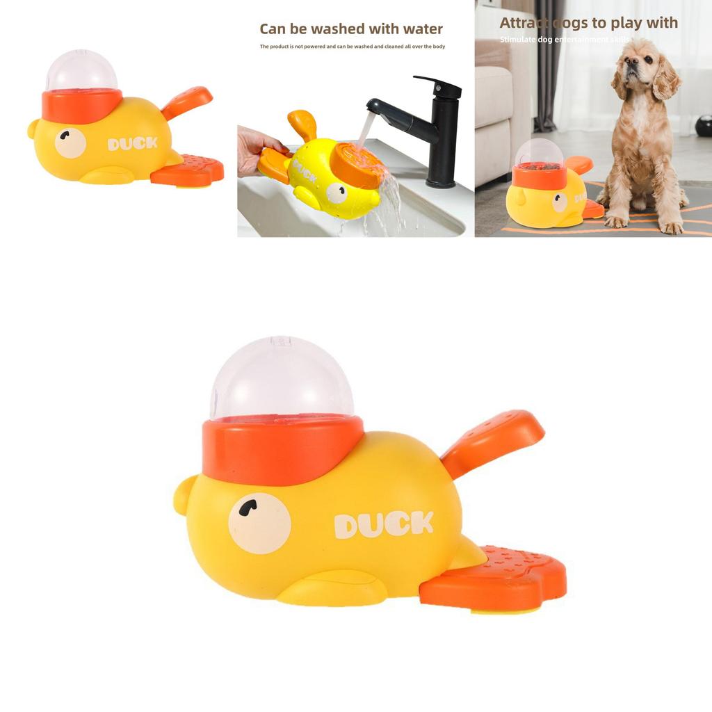 Small Yellow Duck Pet Interactive Toy Feeder For Cats And Dogs