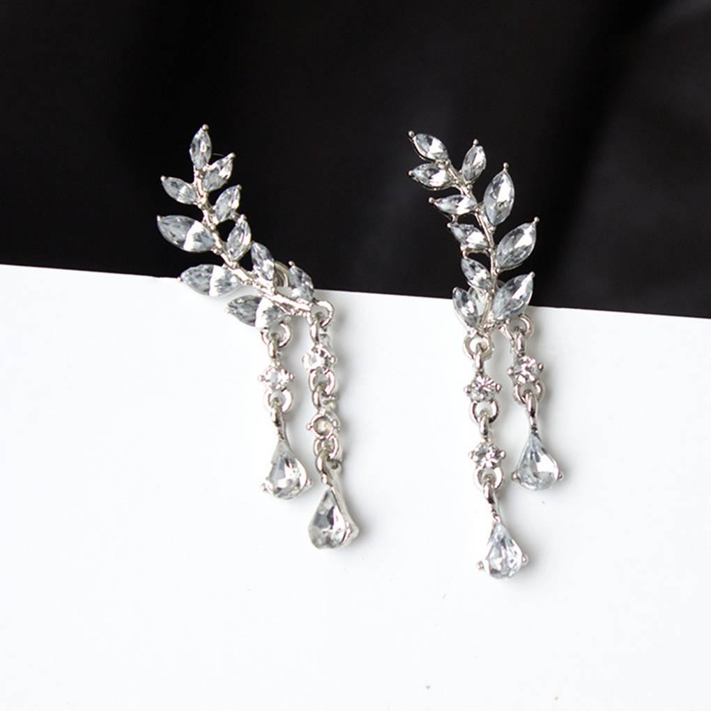 1 Paar Damen Mädchen Quastenohrringe Damen Kristall Wassertropfen Hänge Stecker Ohrringe Schmuck