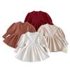 Korean-Style Puff Sleeve Sweater for Girls, 0-5 Years, Autumn Fashion, Knitted Top AY636
