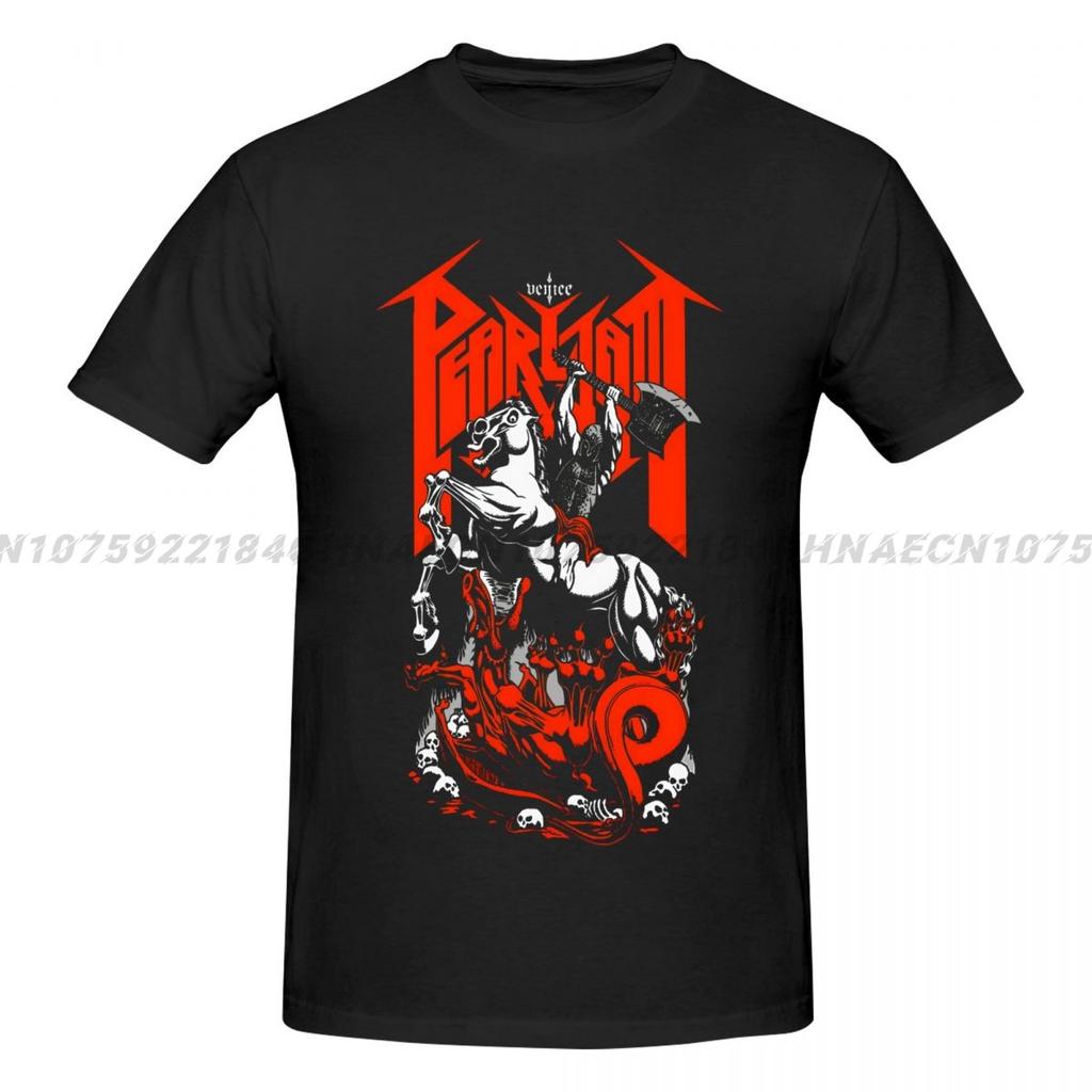 Tričko Pearls Jam Pánské Oversize Tričko Módní Ležérní Tričko s Krátkým Rukávem Vintage Bavlněná Trička