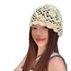 Spring and Summer Handmade Hook Up Knitted Head Hat for Women Thin Breathable Hollow Hat Fashionable Retro Niche Pullover Hat