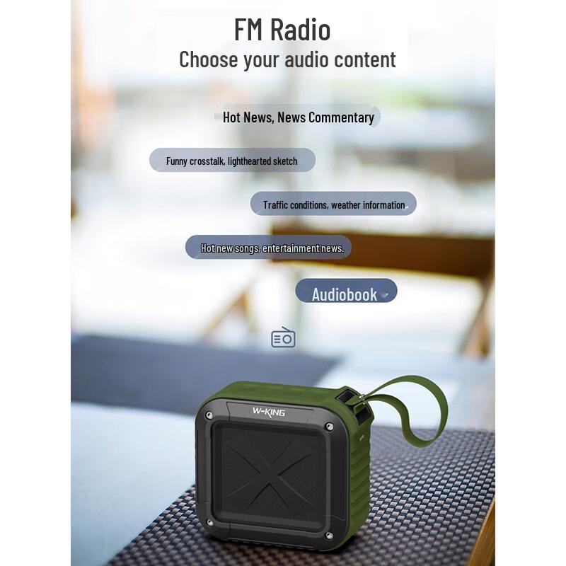W-King S7 Outdoor Waterproof Portable Bluetooth Speaker CN Plug (adapter Included)