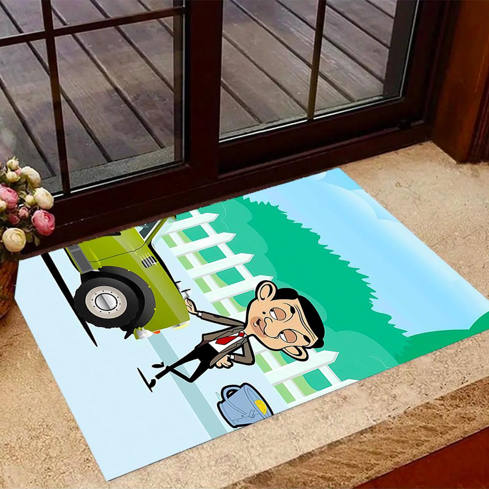 Mr Bean's Silly Adventure Themed Anti-Slip Rugs - Polyester Home Decor, Suitable for Bedrooms, Living Rooms, Doorways, Studios, and Decorations