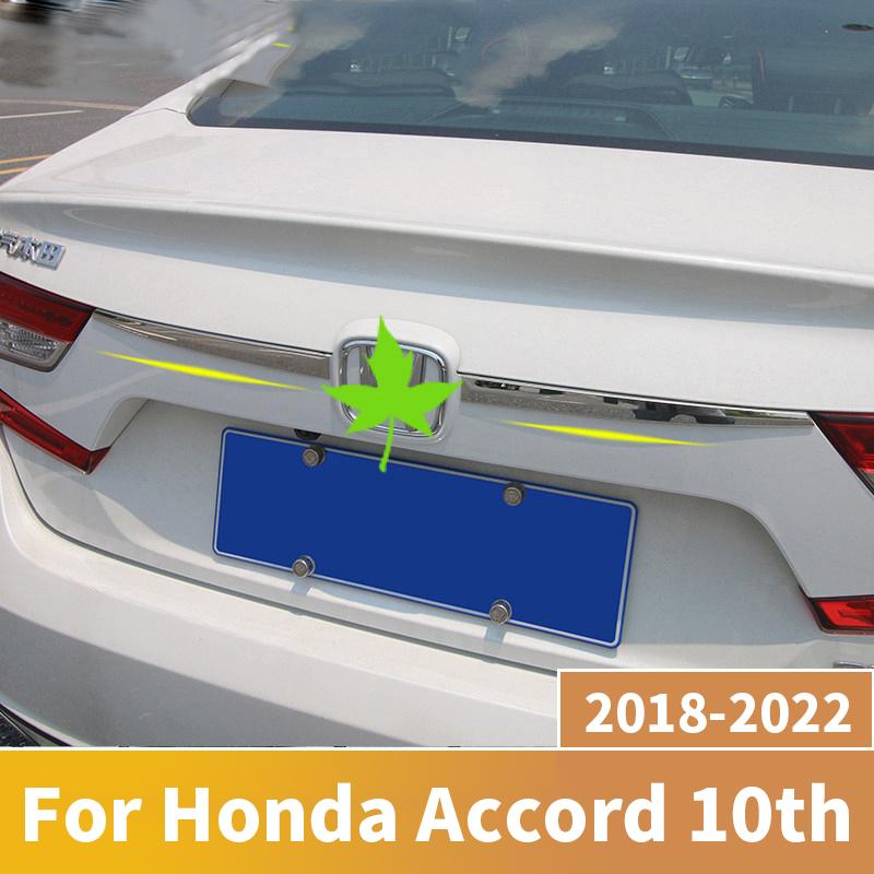 For Honda Accord 10th 2018   Stainless Steel Car Rear Trunk Protector Trim Cover Tail Box Door  Lid Sequin sticker