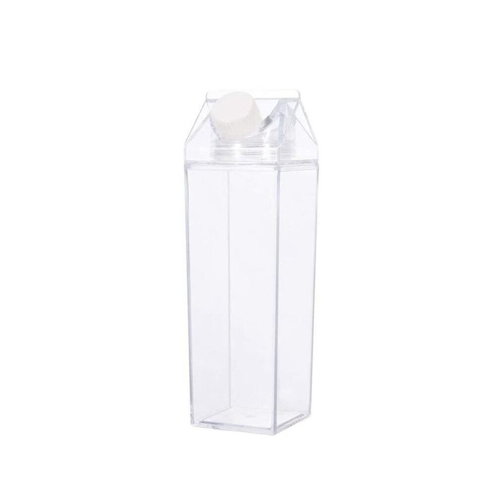 Clear with Brush Square Home Kitchen Supplies Straw Water Bottle Juice Box Milk Carton Drinkware