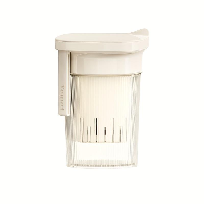 Strainer Lid for Yogurt Cups , Durable PET Greek Yogurt Strainer with Spoon, Portable Milk Curds Separator for Smoothies, Parfaits, Healthy Snacks