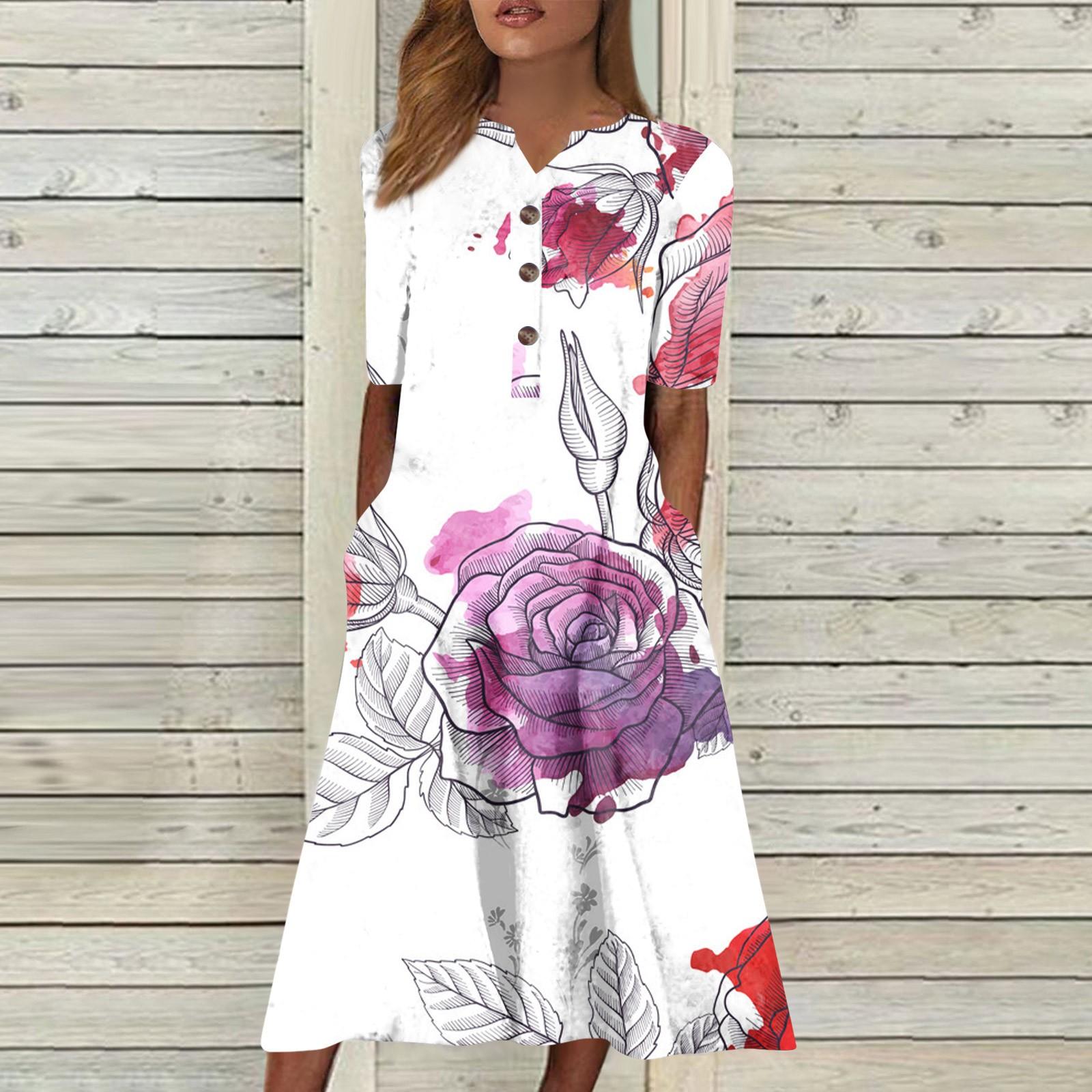 

Женское платье с v-образным вырезом и короткими рукавами, повседневное платье с принтом в горошек и карманами XL