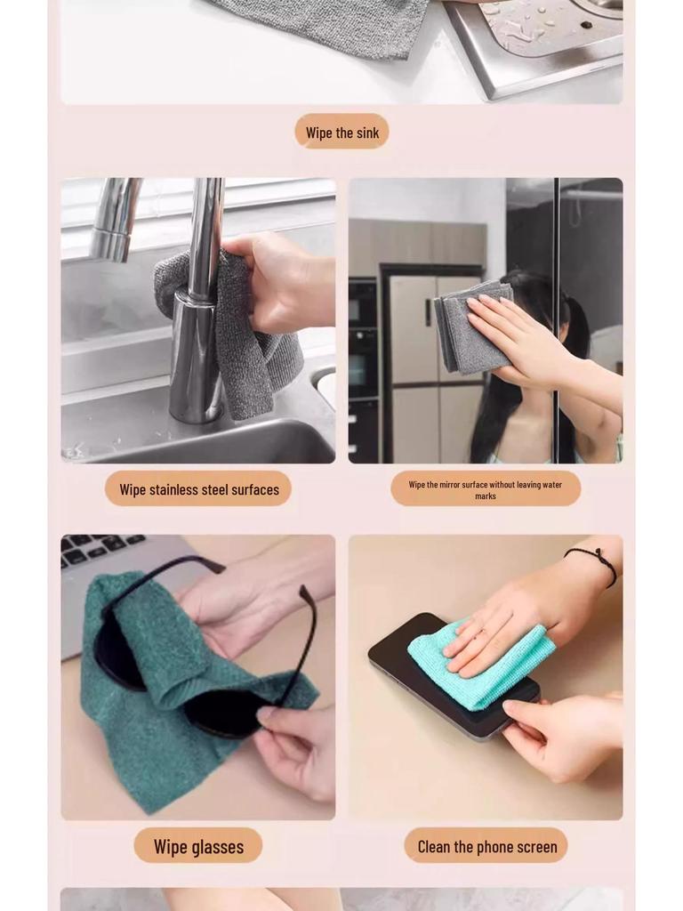 Reusable and Disposable Kitchen Dishcloths - Thick, Washable, Dual-Use Wet & Dry Scouring Pads