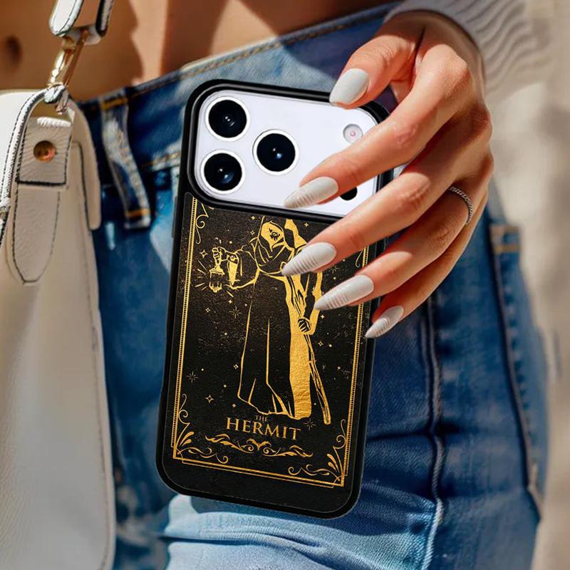 The Hermit Tarot Card Witchcraft Phone Case For iPhone 17 Air 14 15 13 12 Max Cover For Apple 16e 11 Pro Max Plus Coque