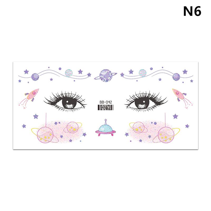 

Временная татуировка на глазу, блестящие наклейки, макияж для лица, луна, звезды, драгоценности для лица, водонепроницаемая наклейка as the picture