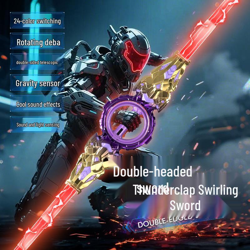 New Fire Whirlwind Double-Edged Laser Light-Up Retractable Sword Toy for Kids - Hot Selling Internet Sensation