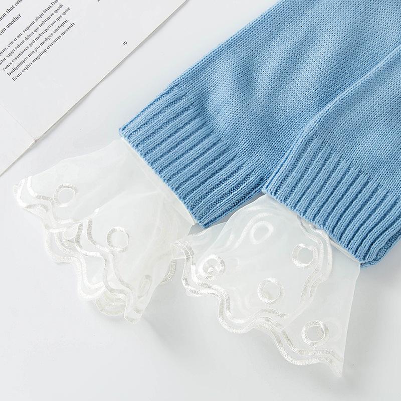 Women's Lapel Shirt Detachable Collar+Fake Cuff+ Shawl Set Shirt Collar Korean Style Doll Sweater False Collars