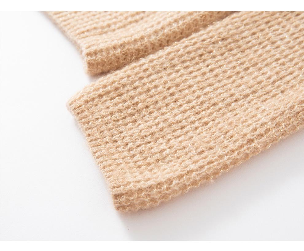Women's Thick Coin Stitch Round Neck Cashmere Sweater - Autumn/Winter Loose Knit