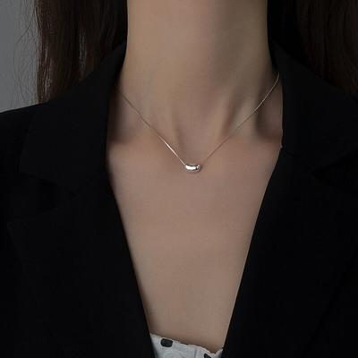 Collar con colgante de cadena de caja de plata de ley 925 con cuentas y dijes para mujer, joyería llamativa Dz244