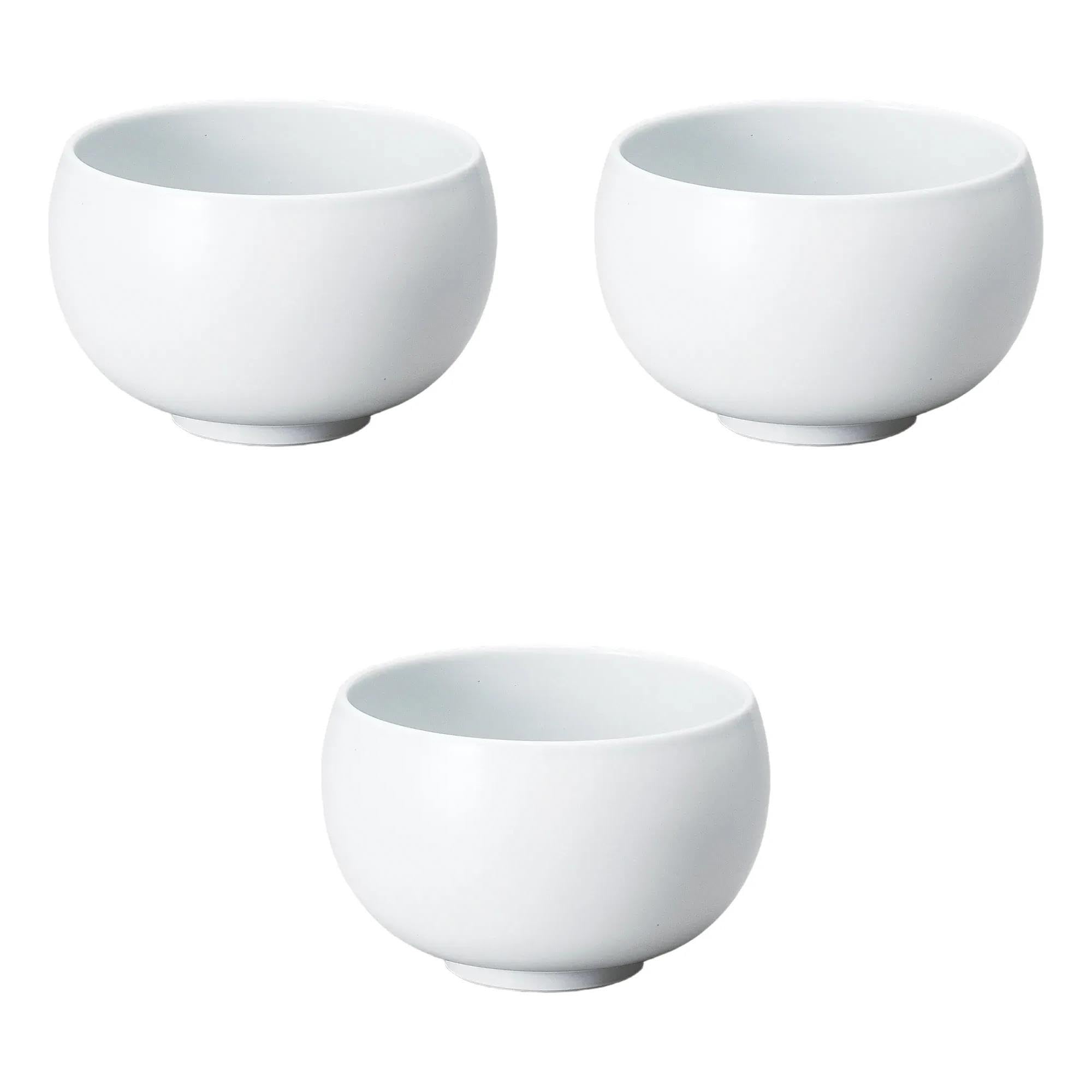 

Set of 3 Monotone White Rice Bowls x Rice Arita Setomonohonpo [15.5 10cm] Multi-Purpose Bowls, Ware, белый