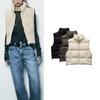 Fall and Winter New Arrival Waistcoat Vest Outwear Women's Stand Collar Loose Adhesive Cotton-Padded Jacket Vest 3046214 80711