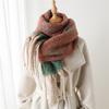 Striped Letter Color Matching Imitation Cashmere Warm Shawl Scarf Autumn And Winter Fashion Versatile Fringed Commuter Scarf