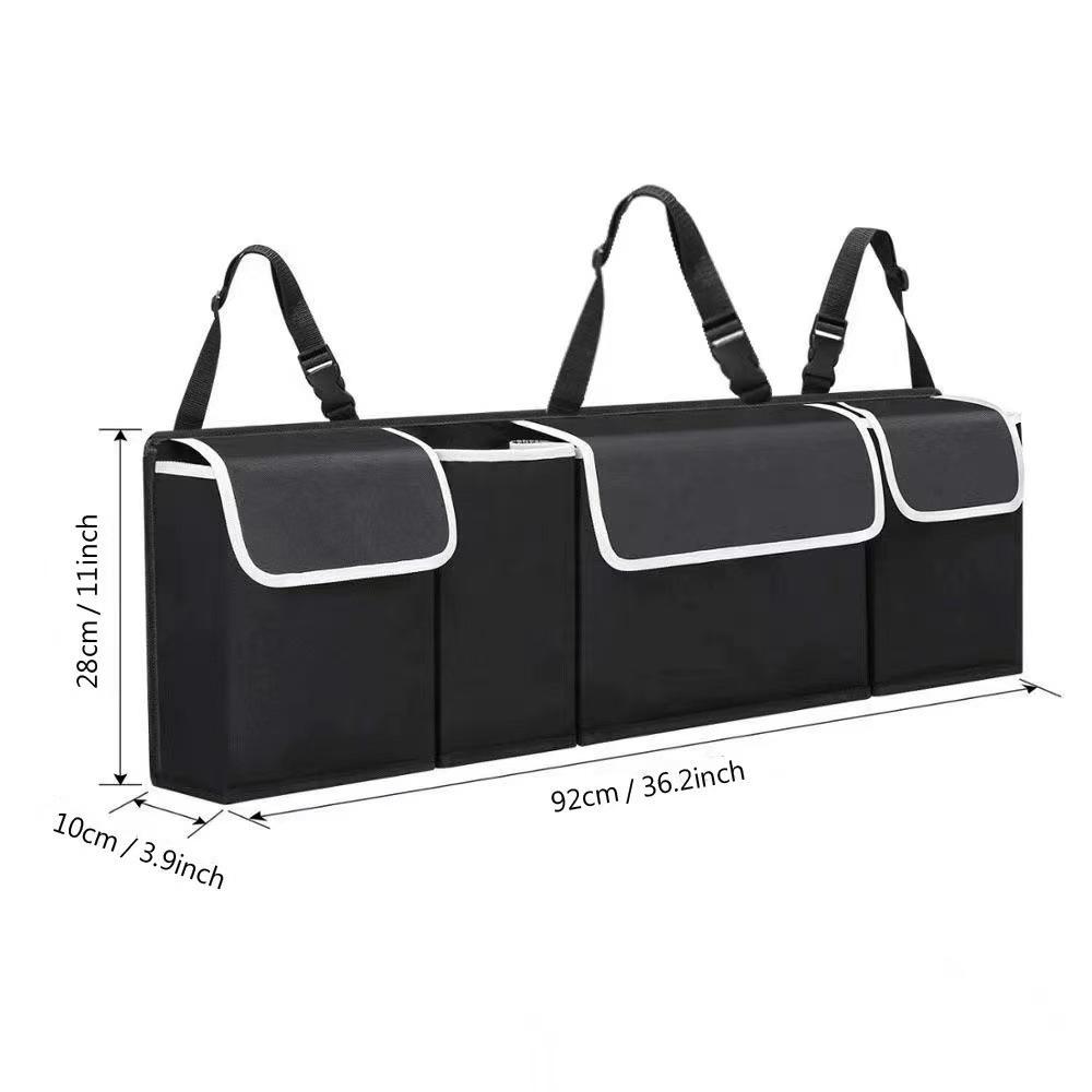 Car Trunk Organizer for SUV Backseat Hanging Organizer for SUV Truck MPV Upgrade Back Seat Storage Bags with 4 Pockets