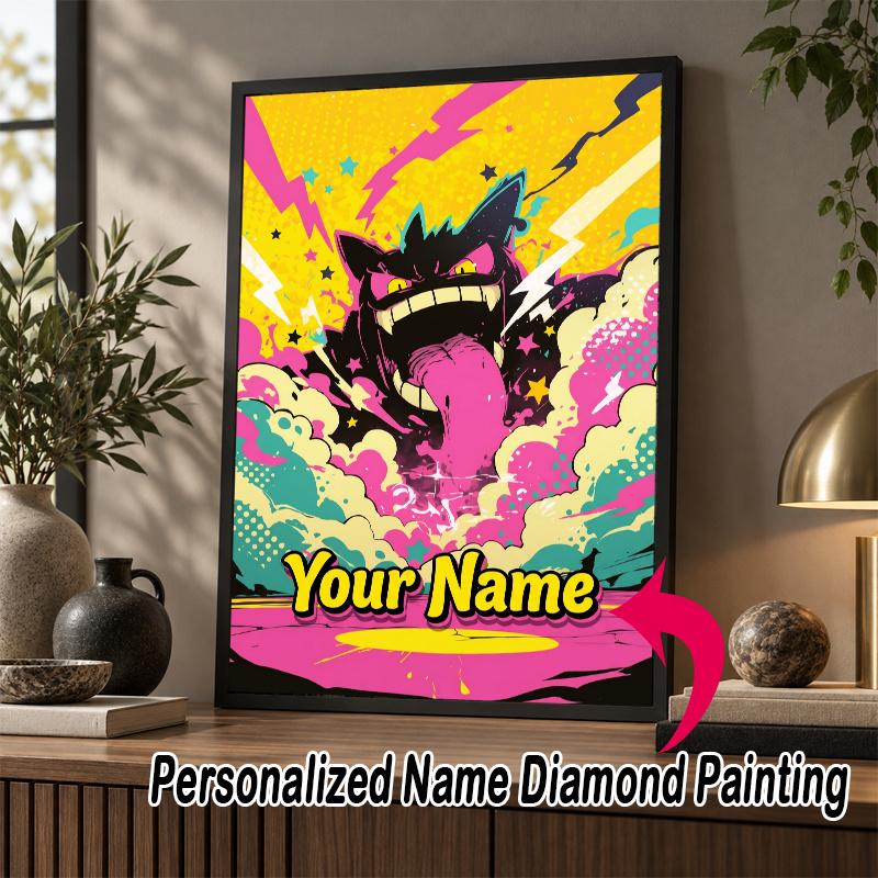 Personalized Gengar Diamond Art Custom Name 5D Diamond Painting Full Drill DIY Craft