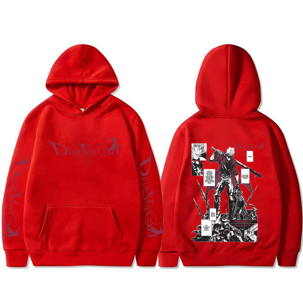 Anime Devil May Cry Sohn von Sparda Dante Grafik Hoodie Herren Damen Lässiger Vintage Kapuzenpullover Herren Pullover