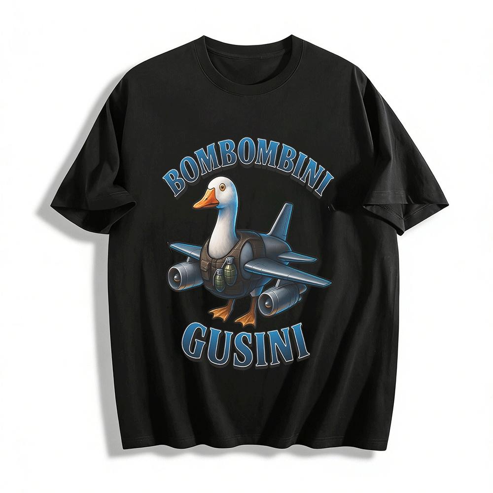 Funny Bomber Duck Graphic Casual T-Shirt Pure cotton T-shirt XXS