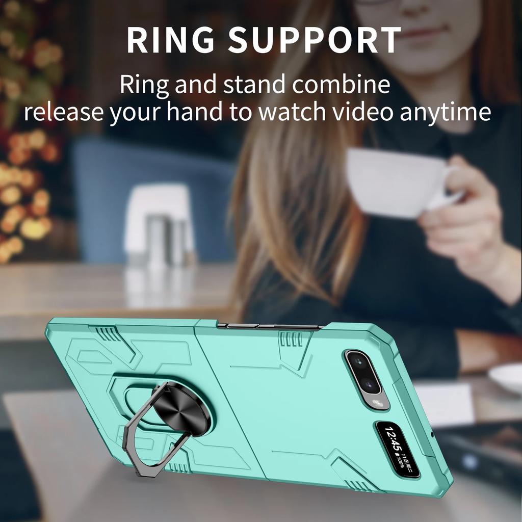 Anti-Drop Finger Ring Folding Coque Case for Samsung Galaxy Z Flip 3 5 2 Flip5 Flip2 Flip4 Flip 4 Flip3 5G Hard Cover Fundas