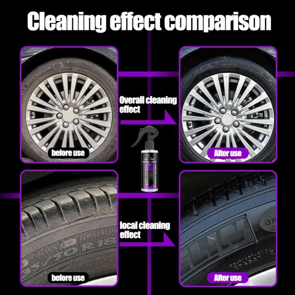 Automotive Tire Brightening Coating Agent Plastic Rubber Wheel Shine Gloss Restorer Spray Car Tyre Layer Polishing Brightener