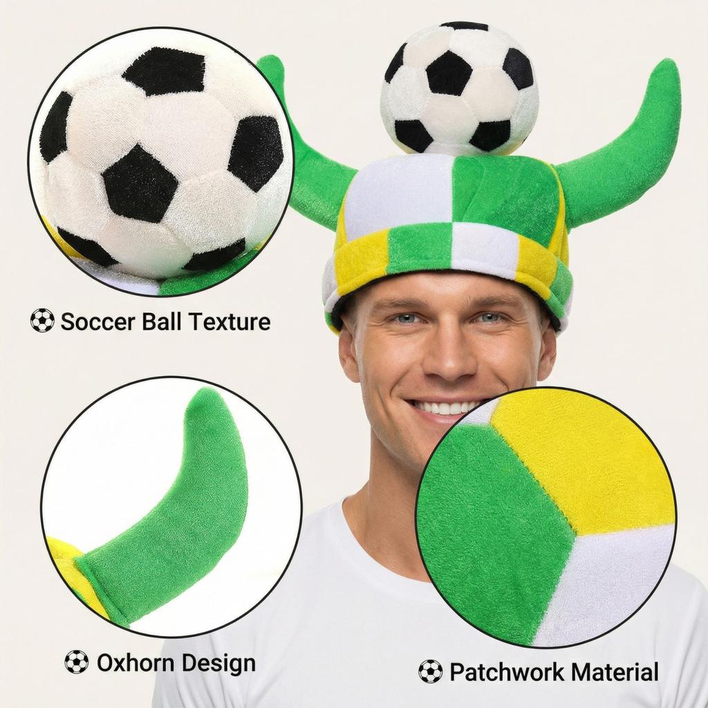 Carnival Festival Soccer Cap, Cheer Prop, Bull Head Festival Celebration Party Hat, Soccer Cap