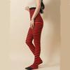 Gothic-Punk-Strumpfhose für Damen, gestreift, Regenbogen, lange Strumpfhose, Halloween, Weihnachten, hohe Taille, Cosplay-Strumpf, elastische, dünne Legging