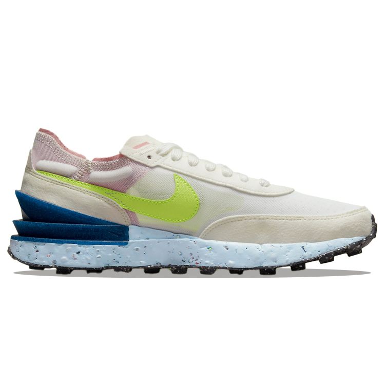 Nike Waffle One Crater Mesh Suede Leather Recycled Materials Low-Top Lifestyle Sneakers Women Sneakers White Green Blue DJ9640-100