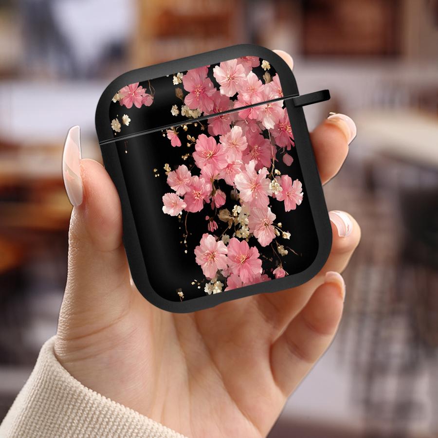 Case For Airpods Pro2 3 4 Pro3 Pro 1 2 Earphone Cases Cover Midnight Blue Flowers