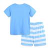 Completo estivo da ragazzo a due pezzi con ricamo velico a maniche corte Outfit con pantaloncini per bambini medio-piccoli