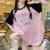 summer pure cotton Women cute cartoon Print T-Shirt harajuku Round Neck oversize Casual Y2K Tops young girl Large size t shirts streetwear