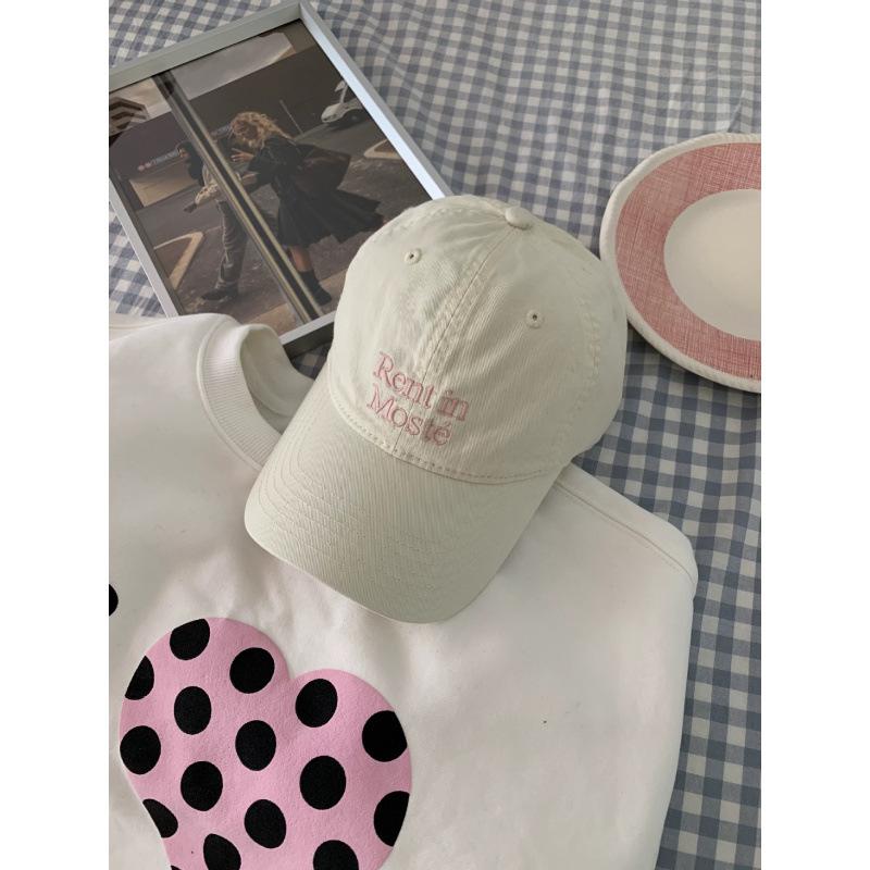 Big Head Circumference Letter Embroidery Baseball Cap Spring New Simple Versatile Cap Men and Women Show Small Faces