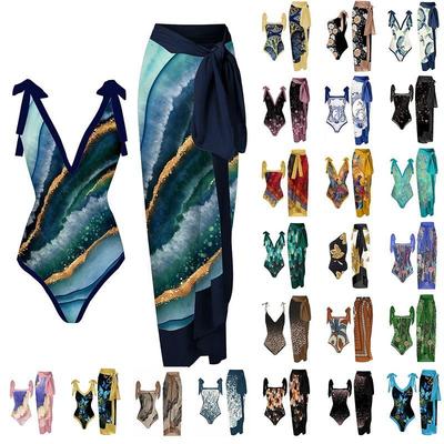 2026 New Vintage Swimsuit Conservative One-piece Bikini Swimsuit Set