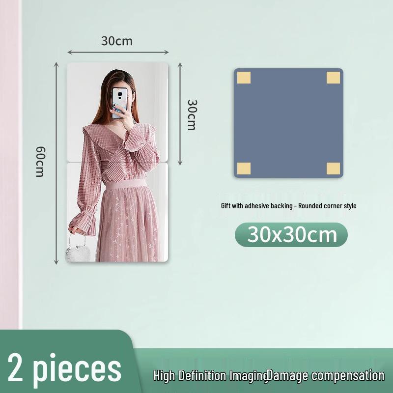 Acrylic Full Body Self-Adhesive Wall Mirror Sticker for Bathroom or Cabinet Door
