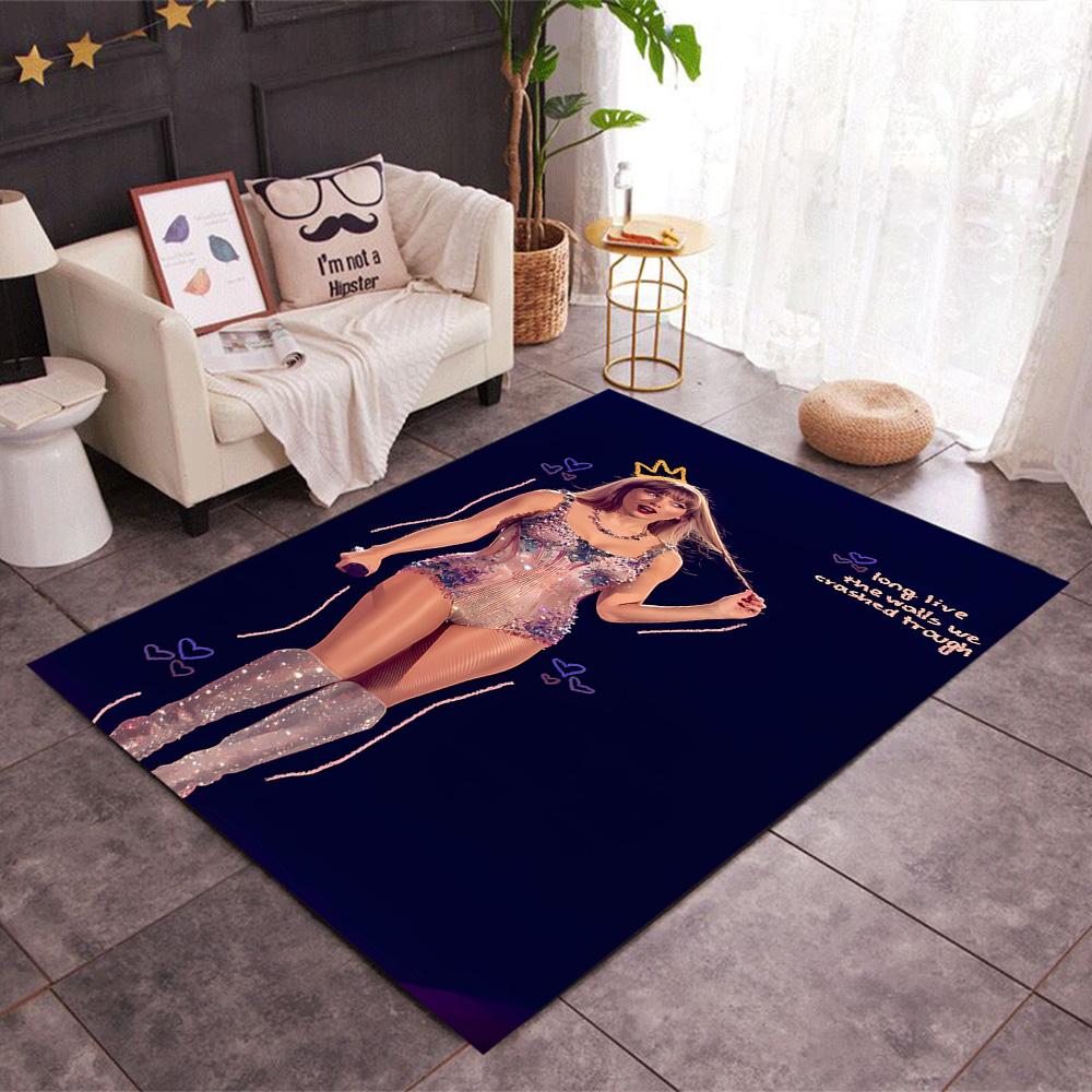 Taylor Swift Themed Anti-Slip Rugs - Polyester Home Decor, Suitable for Bedrooms, Living Rooms, Doorways, Studios, and Decorations