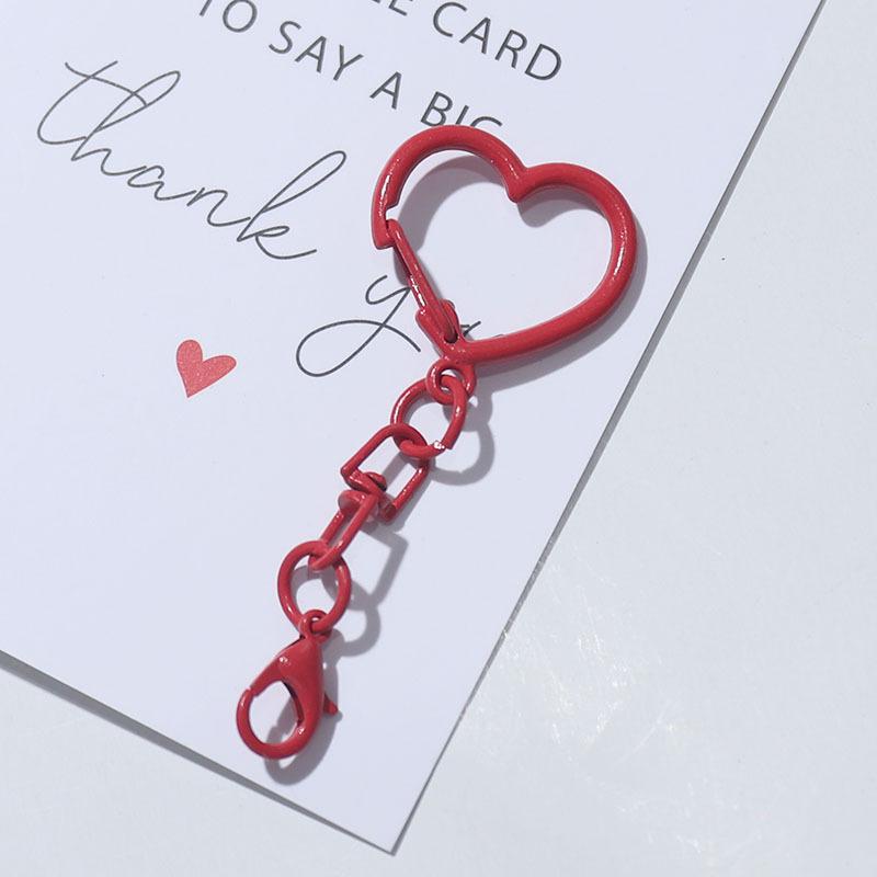 Zinc Alloy Heart & Perler Bead Ornament Keychain Accessory
