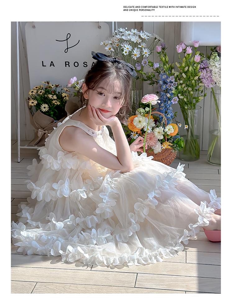 Girl Princess Dress 2026 Spring/Summer New Flower Birthday Dress Girl Fairy Yarn Dress Children's Cake Dress