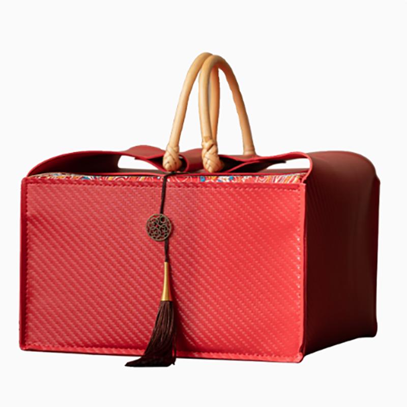 Empty Leather Gift Box for Holidays - Luxury Storage Box for Nuts, Candy, Jewelry - Christmas New Year Festival Present