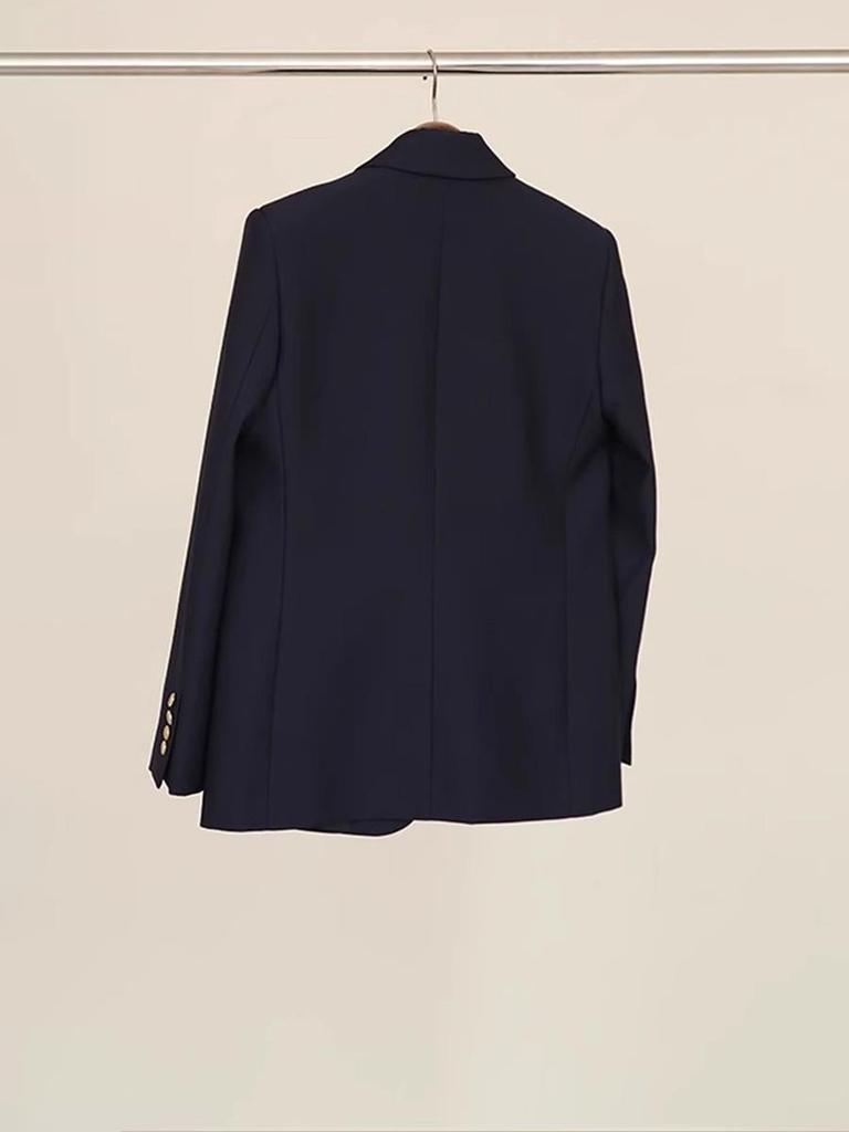 Metal Düğmeli Lacivert Modern Moda Takım Elbise