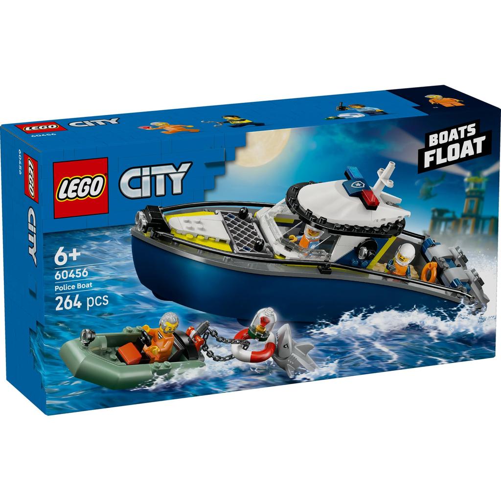 LEGO City Police Boat Chase Toy - Birthday Present, Building Blocks, Educational Toy for Boys and Girls, Ages 6, 7, 8, 9, Includes Police Car, Vehicle