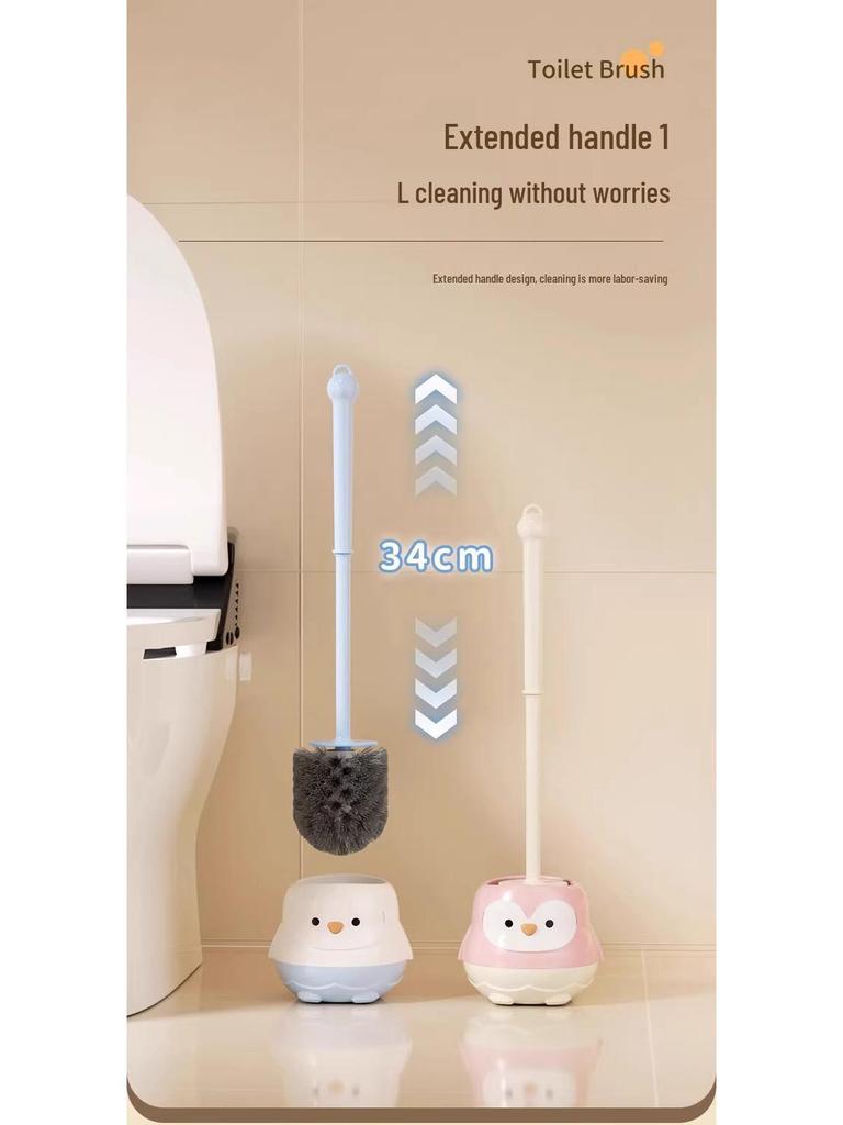 New Arrival: Cartoon Long-Handle No Dead Angle Toilet Brush for Bathroom Cleaning