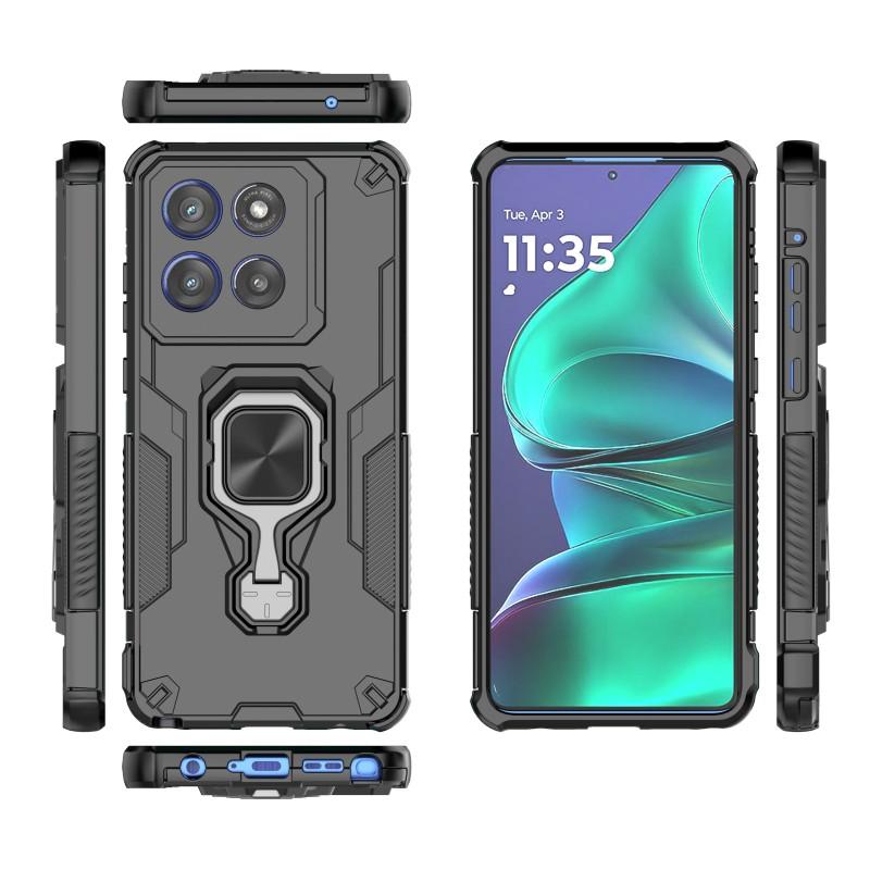 For Motorola Edge 60 Stylus 5G Phone Case WANLONFENG PC TPU Back Cover Kickstand with Tempered Glass