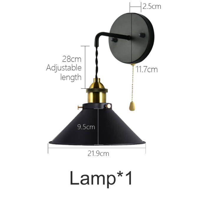 

MARPOU Винтажный настенный светильник для чердака, столовой, спальни, кабинета, ванной комнаты, железный абажур E27, креативное освещение, промышленный лофт