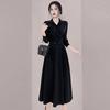 Spring French Hepburn Style Professional High-end Dress Women's Fashion Temperament Light Luxury Royal Sister Style Long-sleeved Shirt Skirt